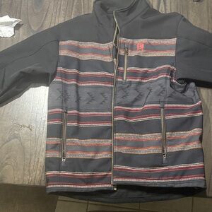 Cinch Black Jacket with Red and Gray Stripes